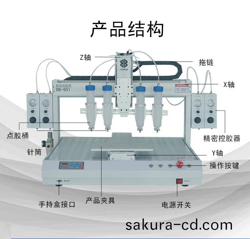 BB-651D單平檯多頭(tou)硅膠(jiao)自(zi)動點膠機